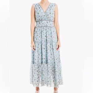 Max Studio Sleeveless Maxi Front Drape Floral Dress